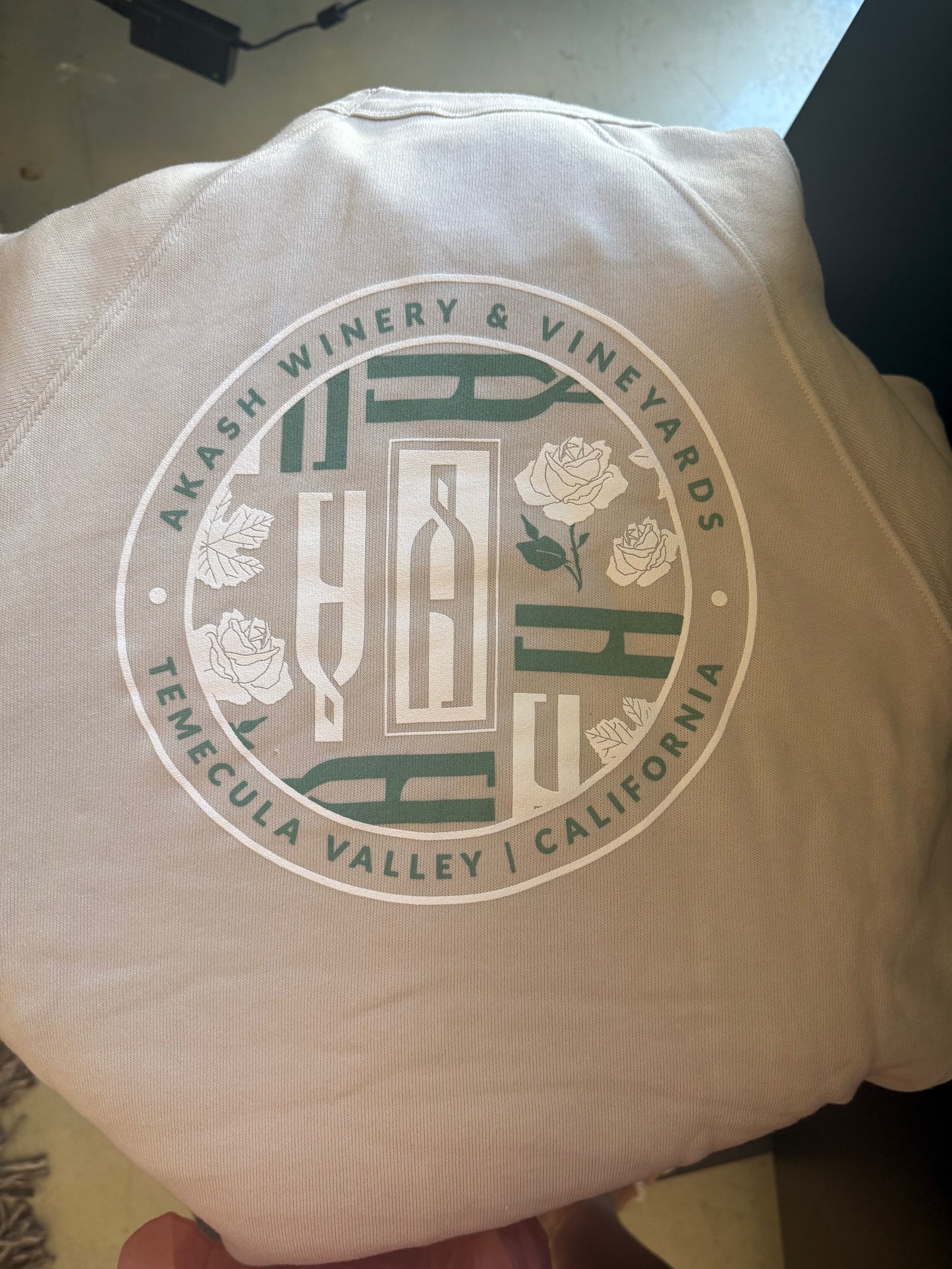 Akash Winery Cream Seal Crewneck (teal and white)