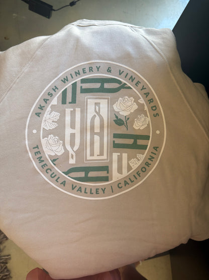 Akash Winery Cream Seal Crewneck (teal and white)