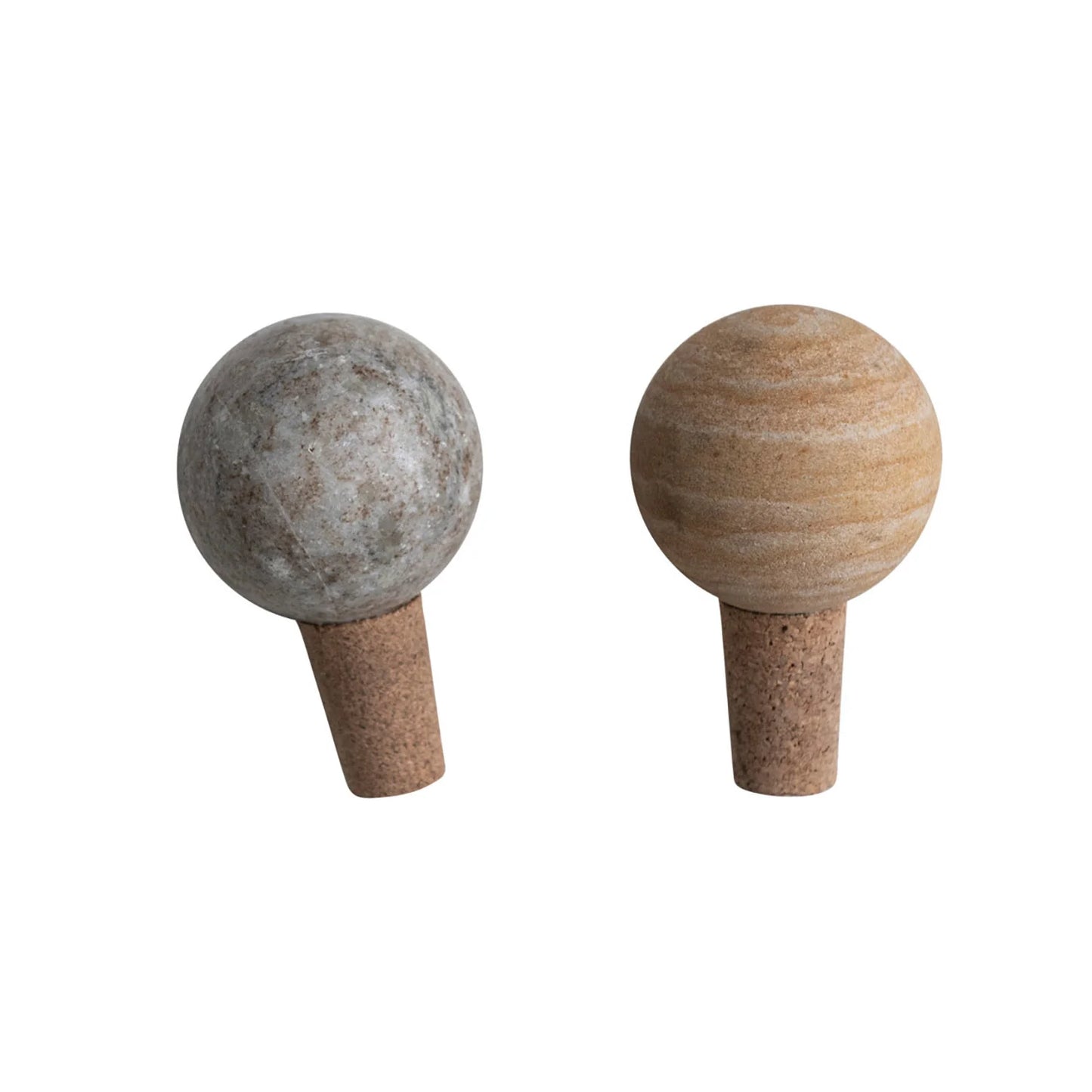 Marble & Cork Bottle Stoppers (2 colors)